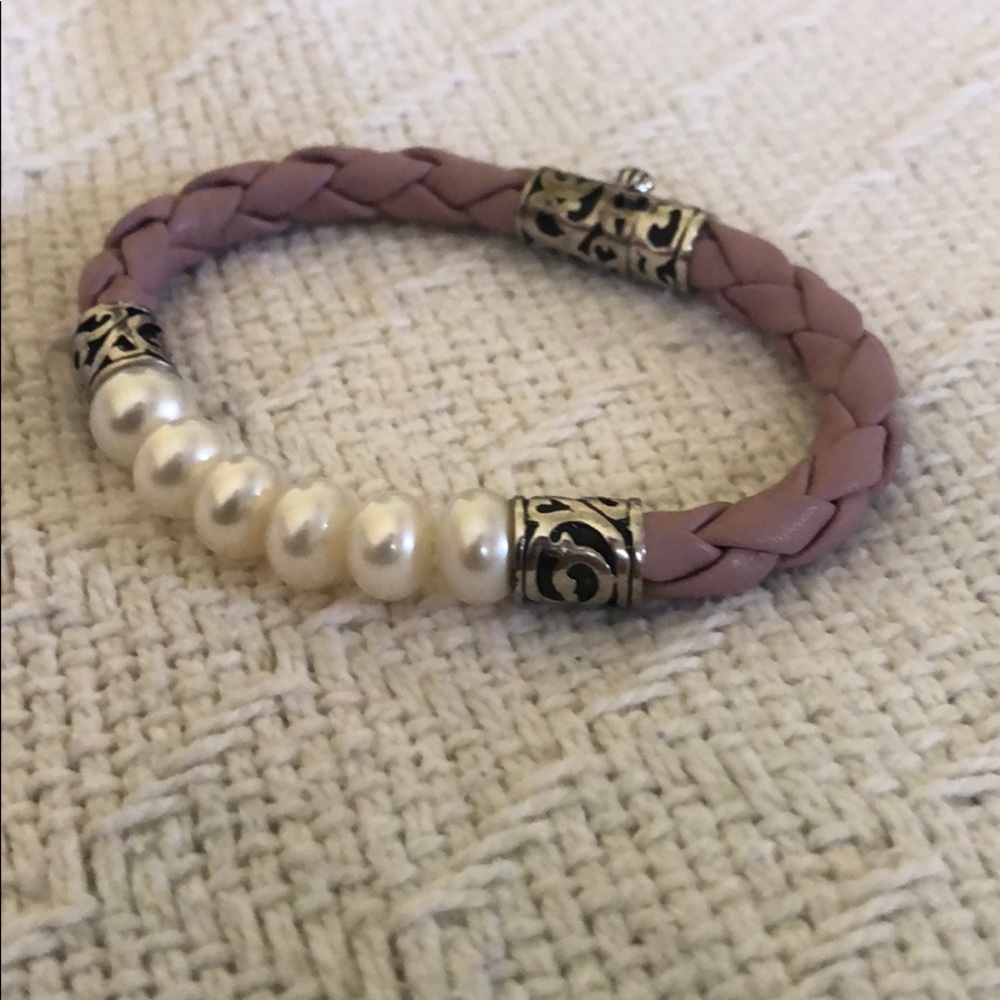 John Hardy pink braided leather bracelet